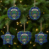 Hamilton Hunting Modern Tartan Crest Christmas Ceramic Ornament